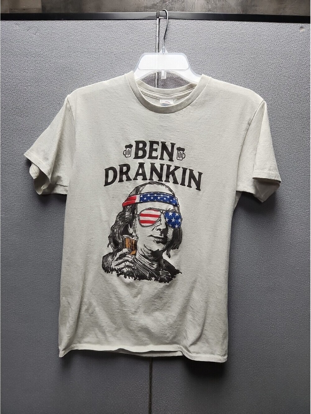 Patriotic Party Ben Drankin Funny Tshirt Ben Franklin Spoof July 4th Medium!.